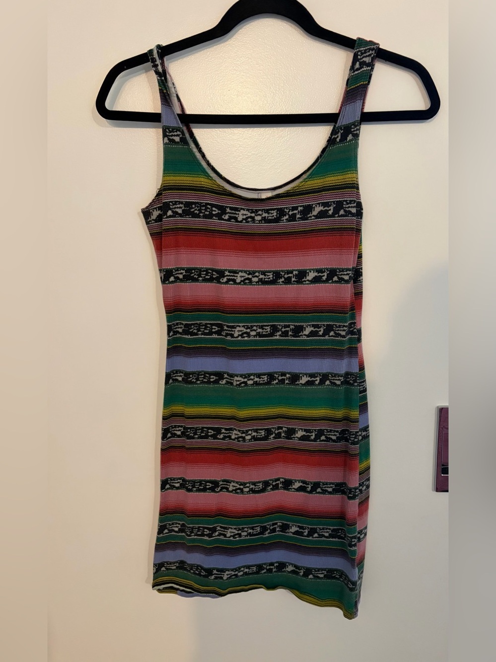 Xhilaration Multicolor Striped Tank Mini Dress - Pink, Green, Blue, Yellow